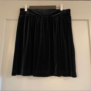 LOFT Outlet Black Velvet Mini Skirt